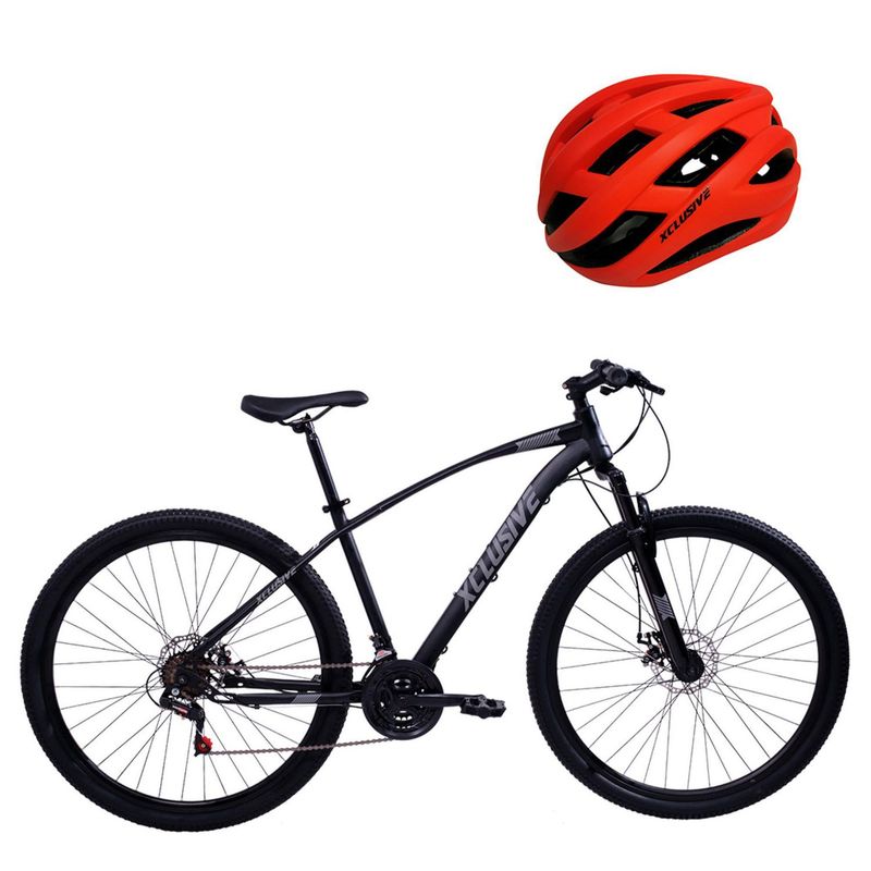 XCLUSIVE - Bicicleta Acero Xclusive Aro29 Negra Disco Mecánico + Casco