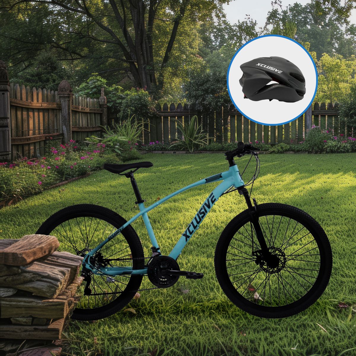 Bicicleta de Acero Xclusive Aro 26 T/N + Cascos Xclusive Mtb Negro L, marca XCLUSIVE - Foto Principal