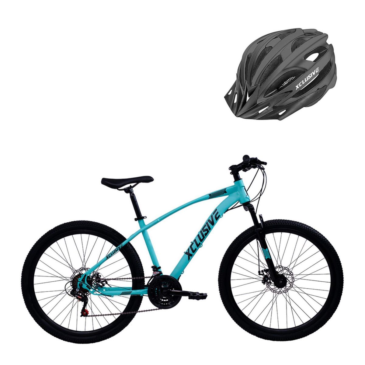 XCLUSIVE - Bicicleta de Acero Xclusive Aro 26 Tn Disco Mecánico + Casco Negro C/L