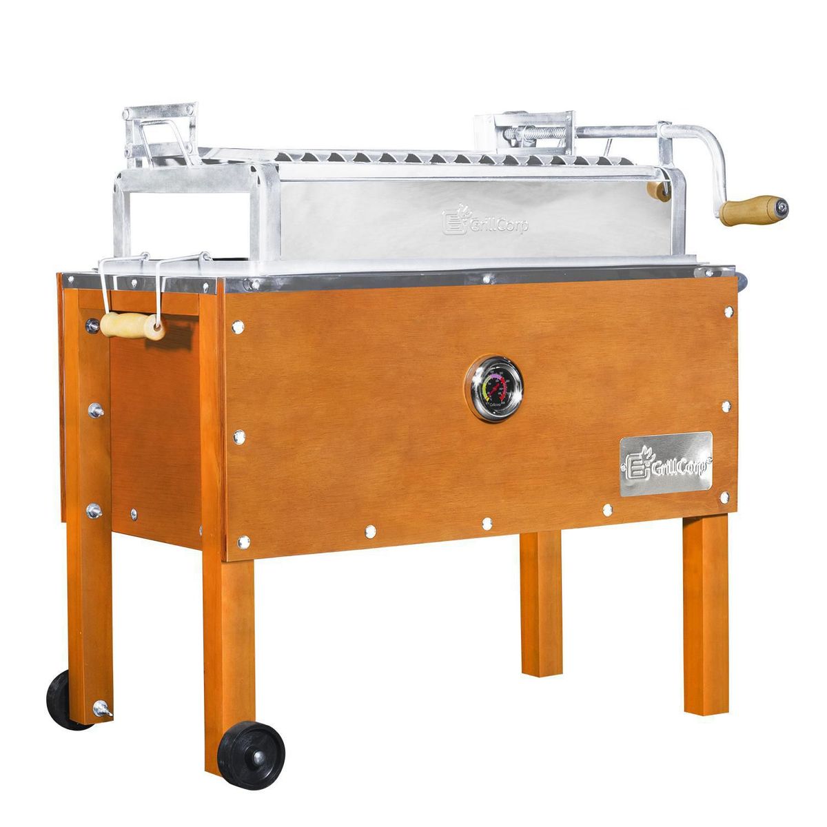 GRILLCORP - Caja China Acero Galvanizado/Acero Inoxidable Grillcorp 4Pollos Cm