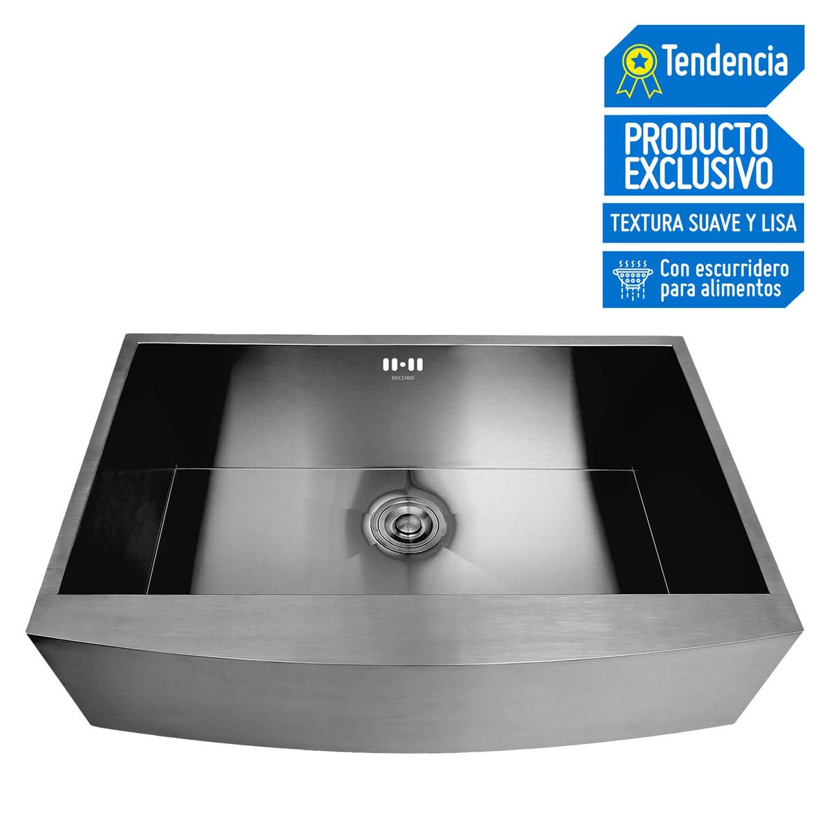 RECORD - Lavadero de Cocina Record Acero Inoxidable 1 Poza Madison Negro 83.9x55.9cm