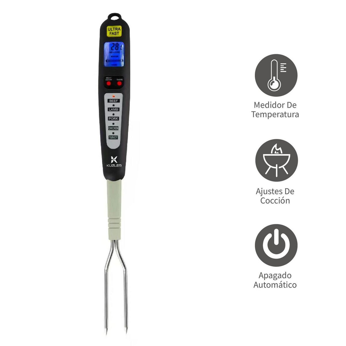 KUZLER - Trinche con Termómetro Parrilla