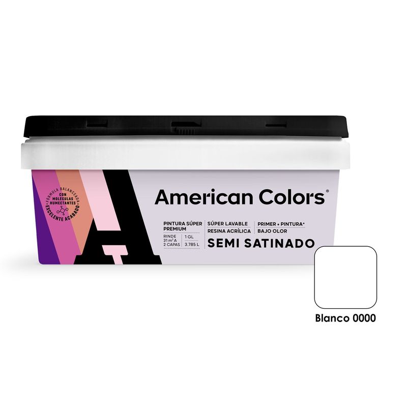  - Pintura Látex Semi Satinado Blanco 1GL