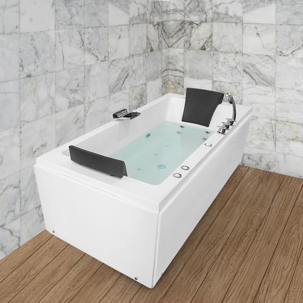CUBA&SPA - Tina Hidromasaje Rectangular Minimalista Deluxe 180x85cm Blanca