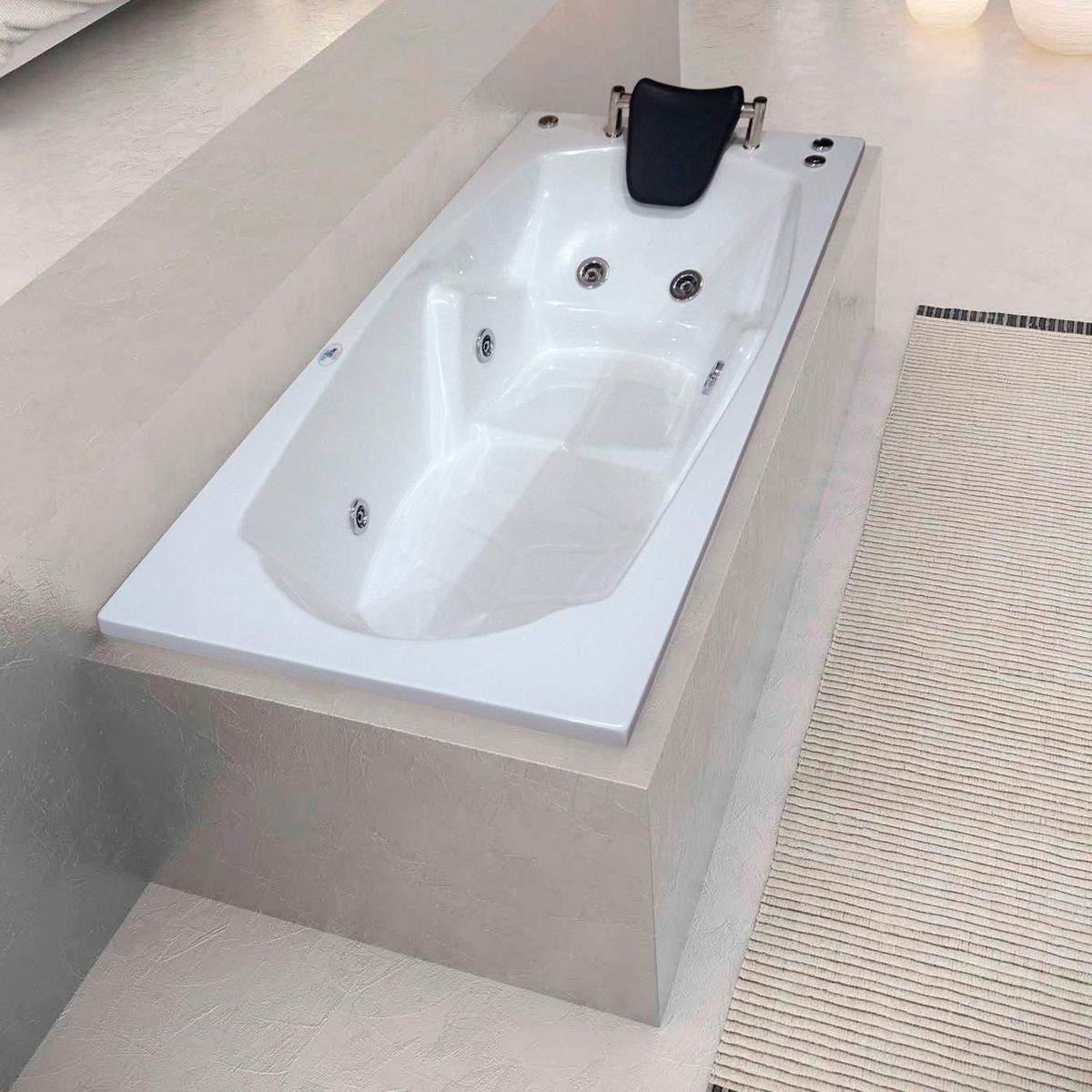 CUBA&SPA - Tina Hidromasaje Rectangular Nader Ejecutiva 170x80cm Blanca