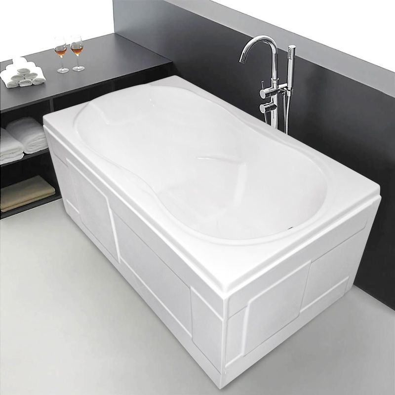 CUBA&SPA - Tina de Baño Rectangular Moderna 121x75cm Blanca
