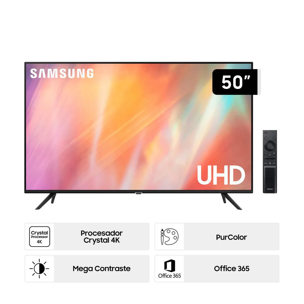 SAMSUNG - Televisor Samsung Smart TV 50" UHD 4K UN50AU7090GXPE