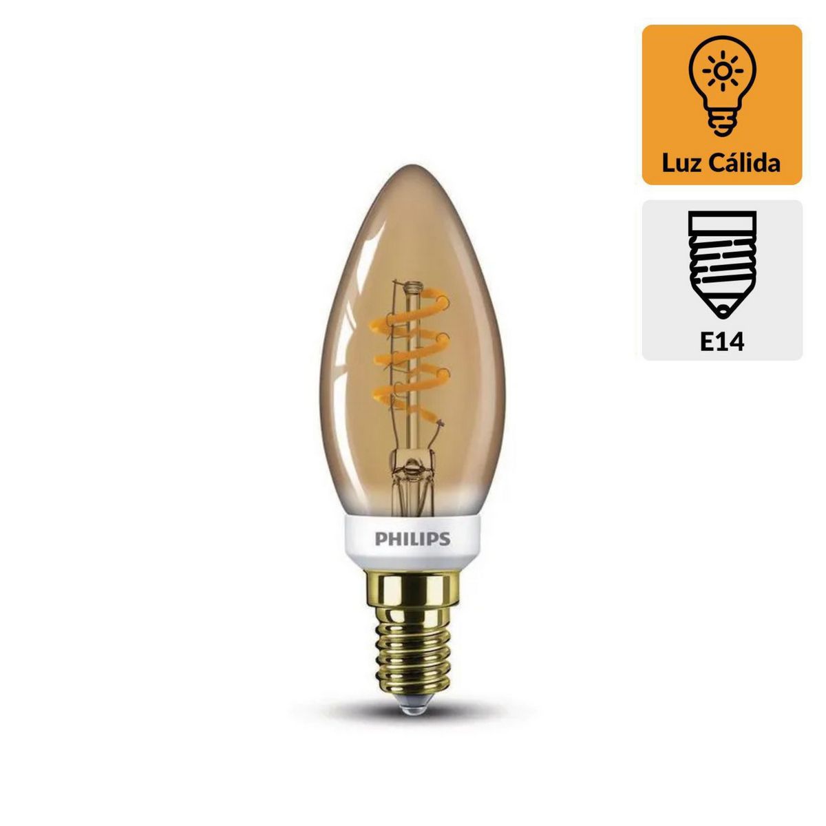 PHILIPS - Foco LED Filamento Vintage Vela