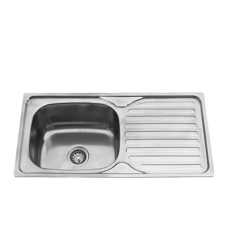 RECORD - Lavadero de Cocina Record Acero Inoxidable 1 Poza con Escurridor Qenqo 43x15.5cm