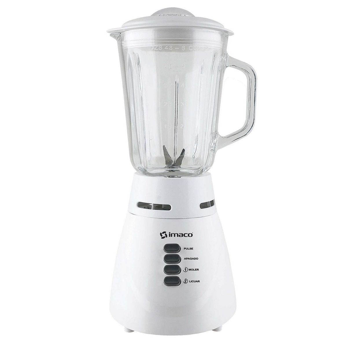 IMACO - Licuadora Vaso de Vidrio BL4125V Blanco