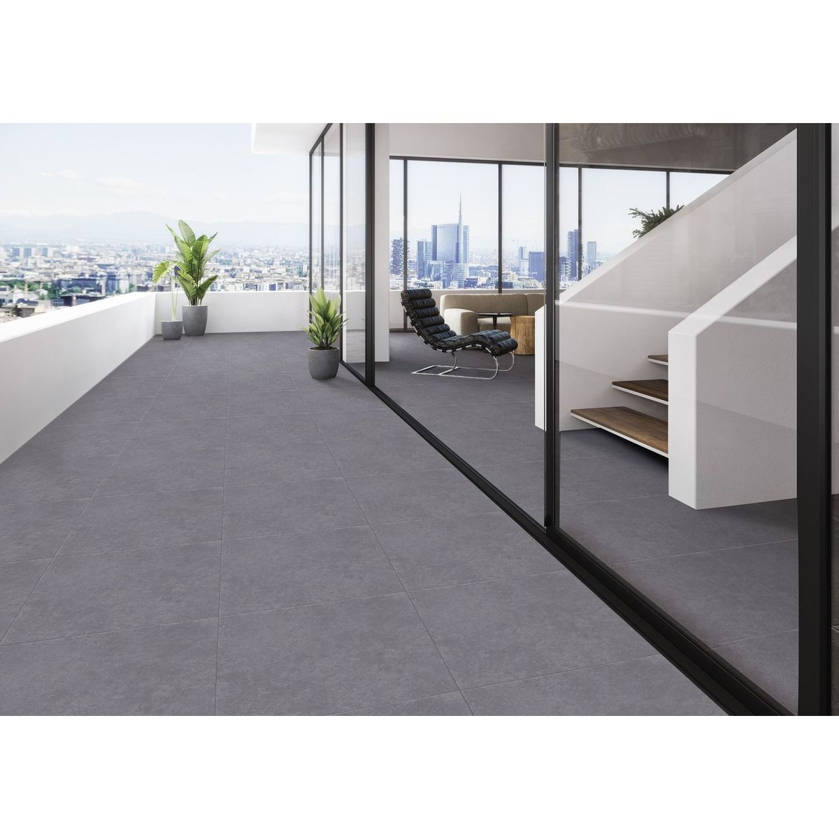 SAN LORENZO - Cerámica Rústica Concreto Gris Biocer 45x45cm 2.08m2 para piso