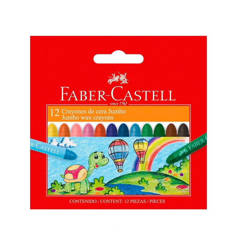 FABER CASTELL - Crayones de Cera Jumbo x12