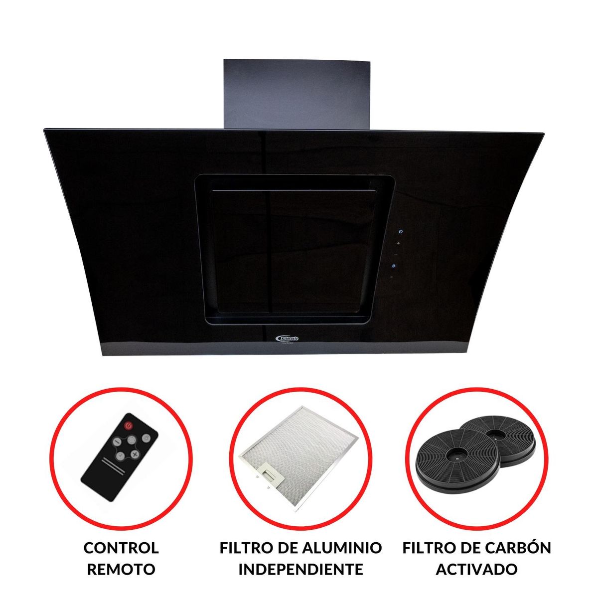 KLIMATIC - Campana Extractora Klimatic 90cm Decorativa Kamba Negro