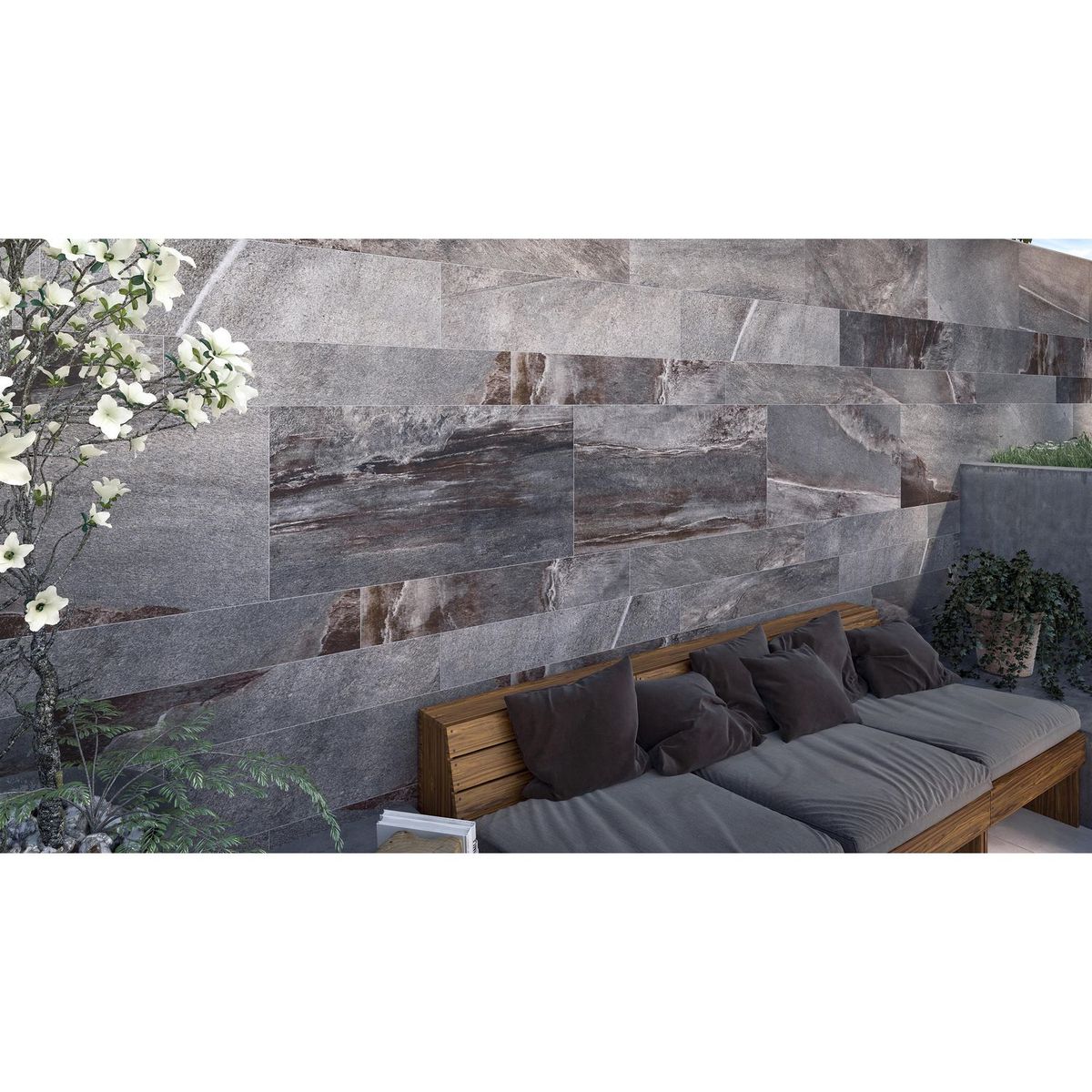 DALTILE - Cerámica Ardesia Gris Rústica 60.5x120.5cm 1.44m2