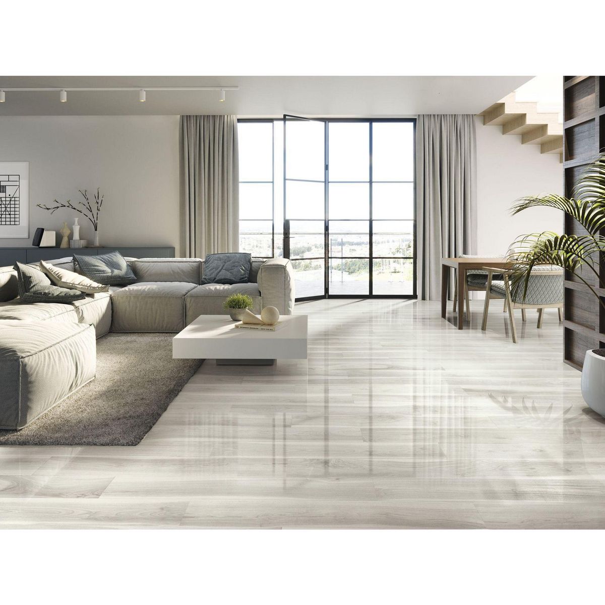 BALDOCER - Porcelanato Vancouver Snow Pulido Blanco 20x120cm 1.2m2