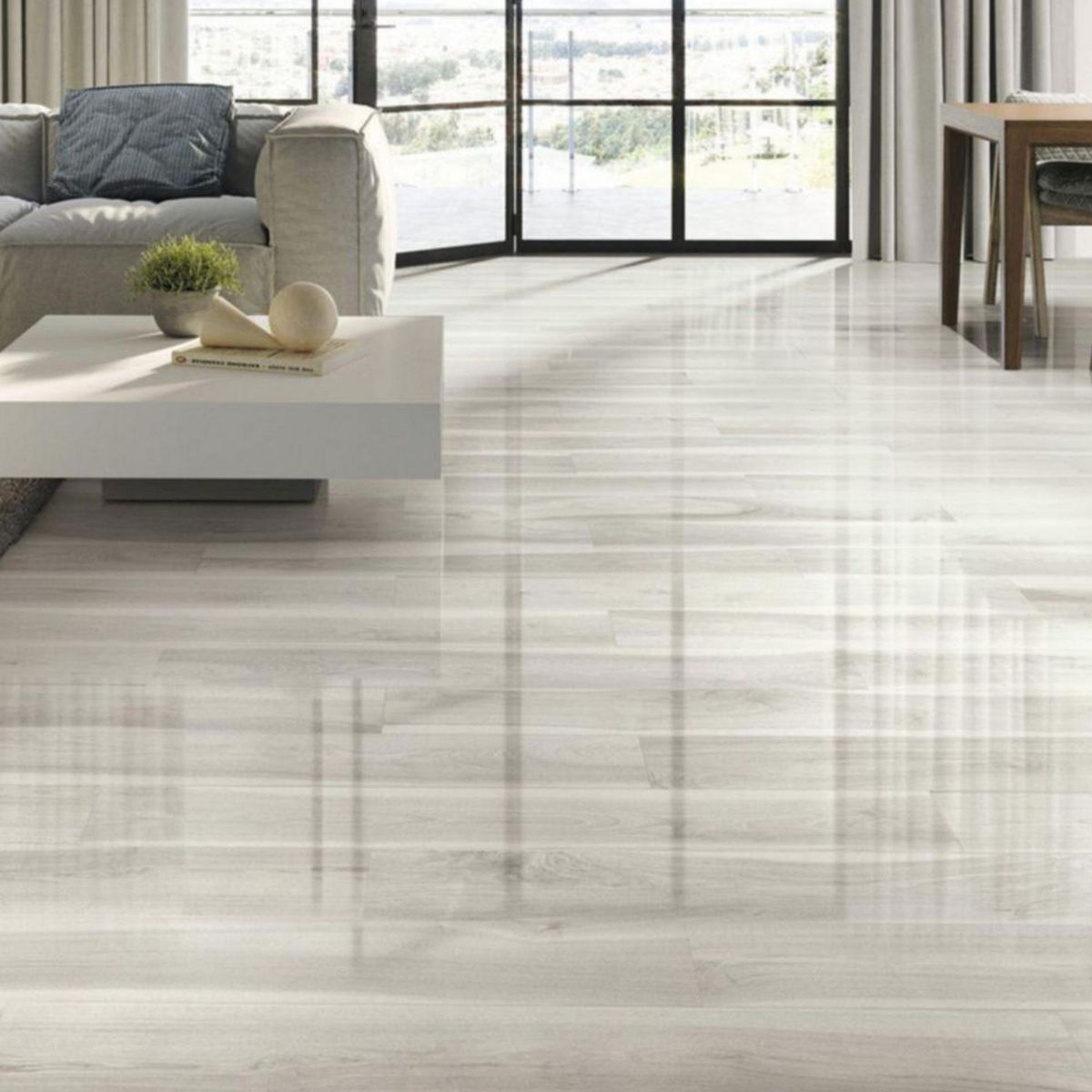 BALDOCER - Porcelanato Vancouver Snow Pulido Blanco 20x120cm 1.2m2