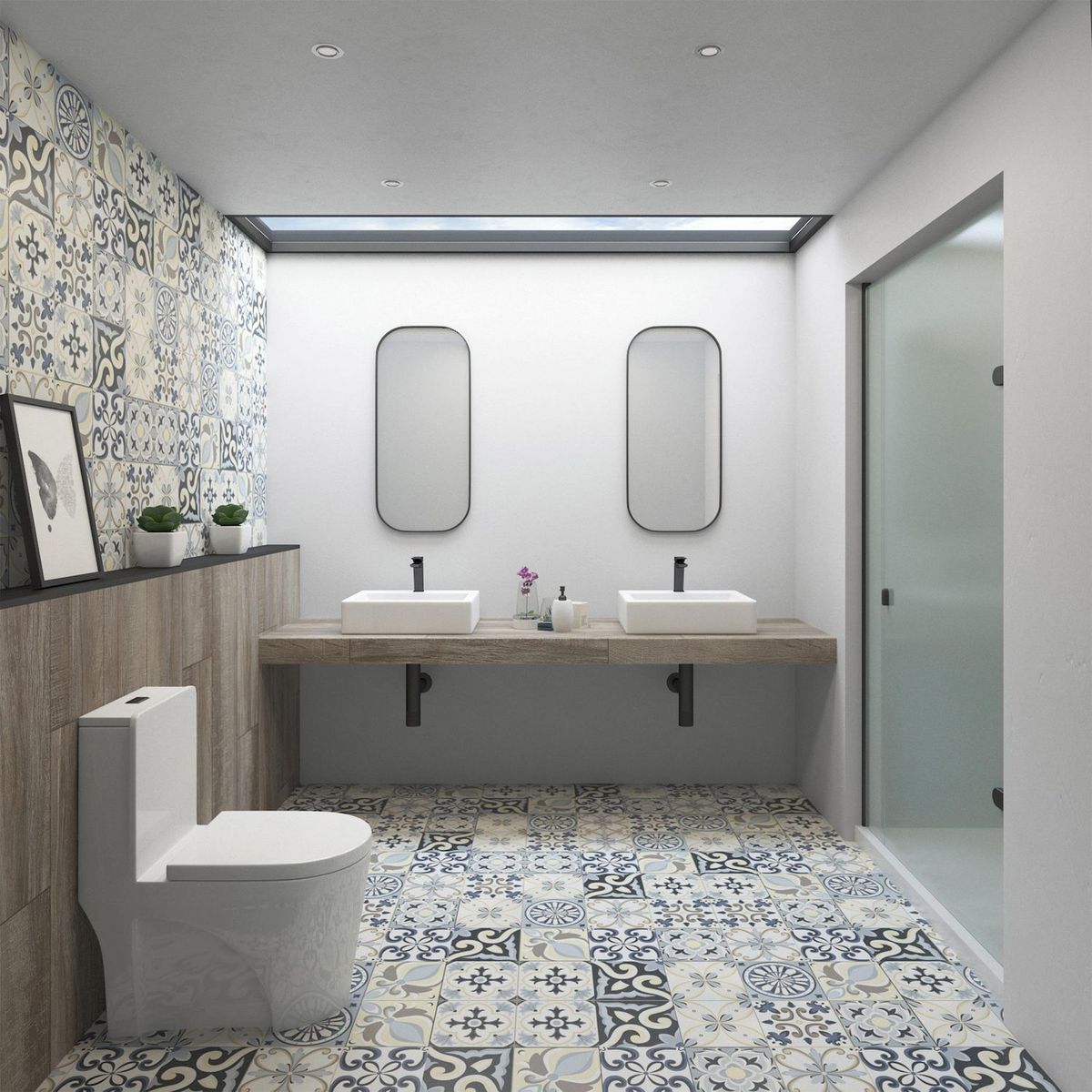 KLIPEN - Porcelanato Multicolor 60x60cm 1.44m2 Cementicio Brillante Messina