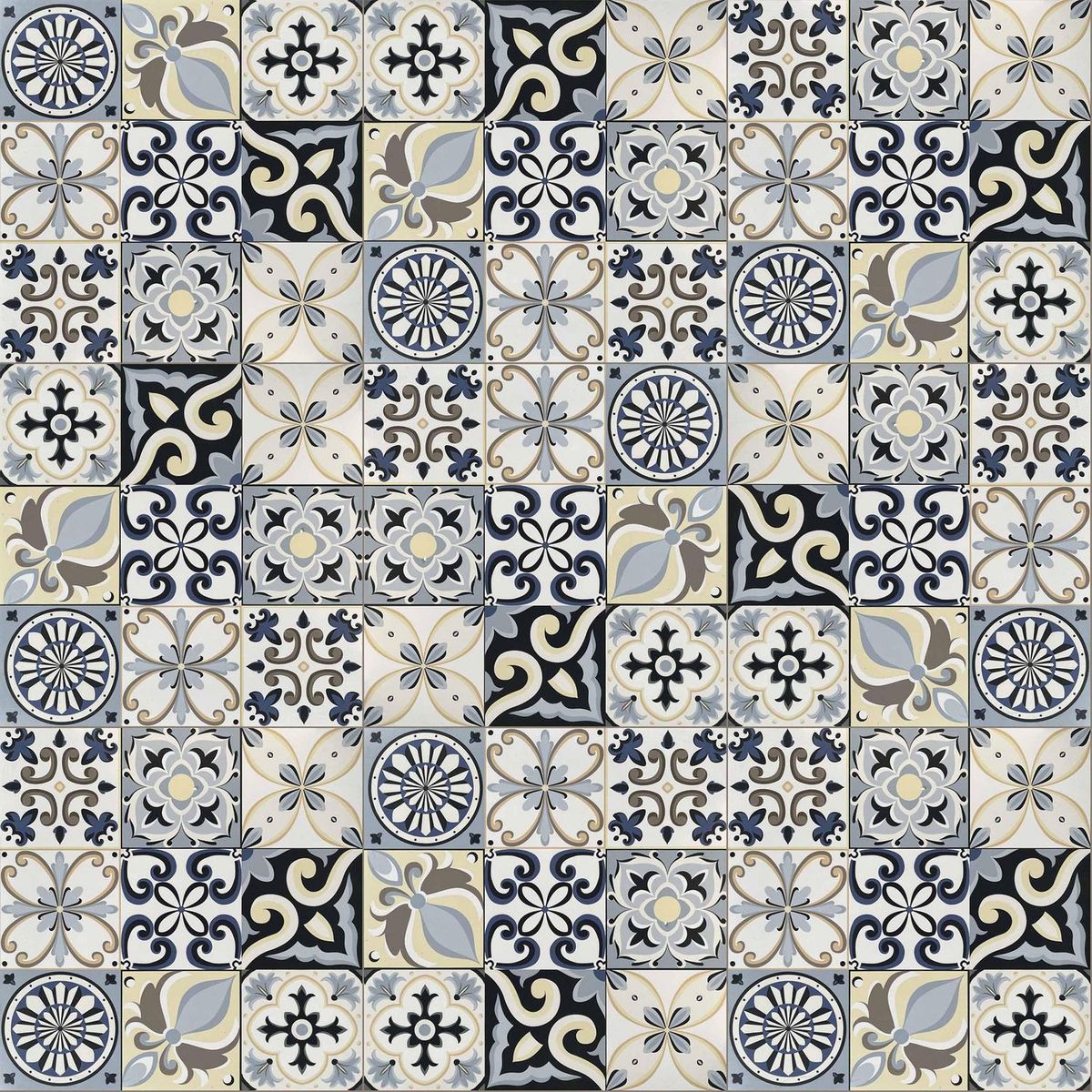 KLIPEN - Porcelanato Multicolor 60x60cm 1.44m2 Cementicio Brillante Messina