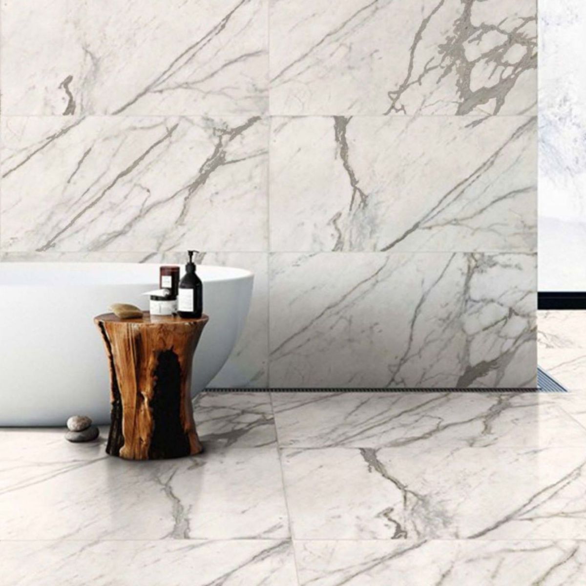 ECUACERAMICA - Porcelanato Galia Blanco Satinado 60x120cm 1.44m2