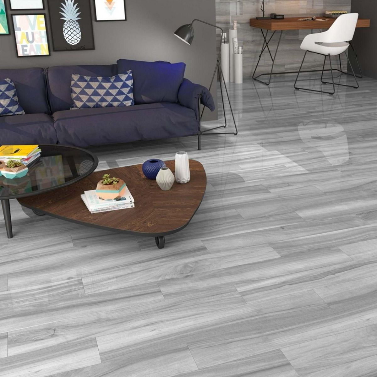 BALDOCER - Porcelanato Navora Grigio Pulido Gris 20x120cm 1.2m2