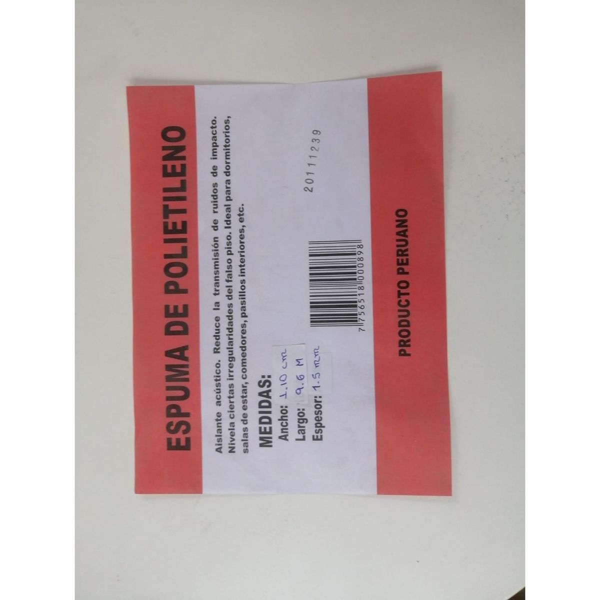 CLARIMAX - Espuma Para Piso Laminado de 9mm