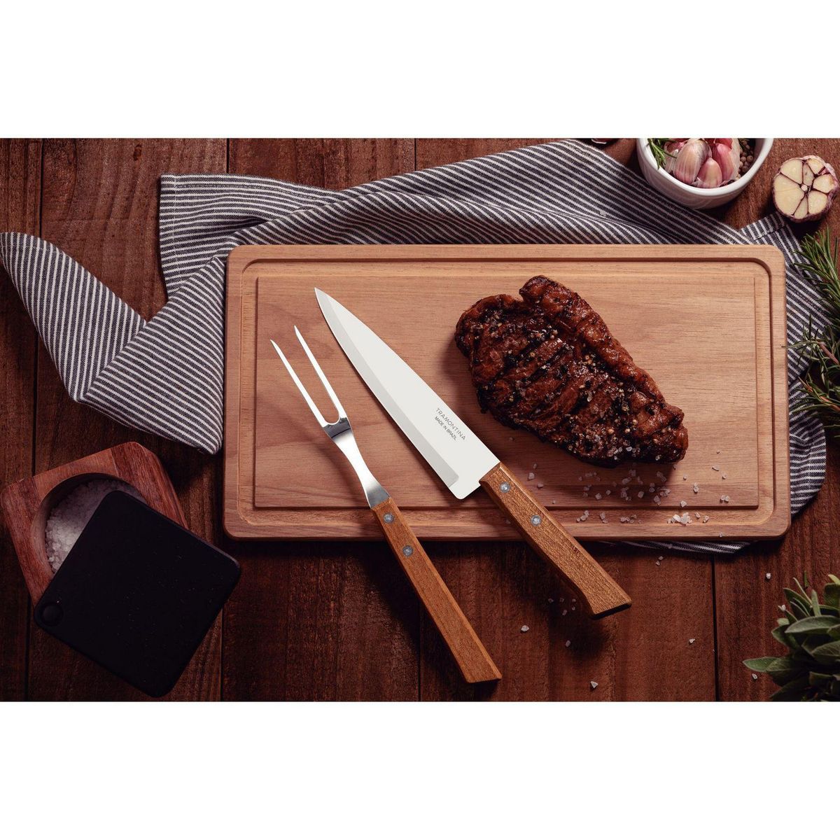 Juego para Asado Naturalle 3 Piezas, marca TRAMONTINA - Foto 2