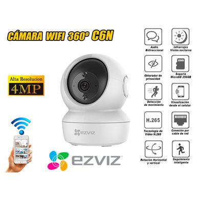 Cmara de Seguridad WiFi Inalmbrica 4MP Giratoria 360 C6N