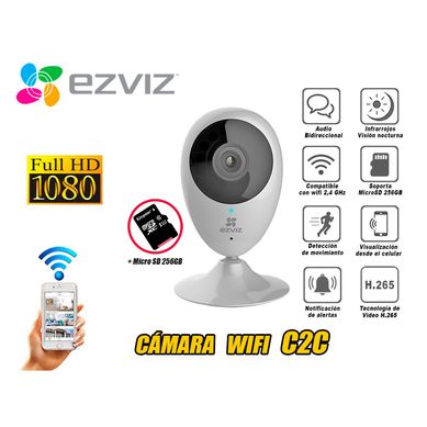 Cmara Seguridad Inalambrico Wifi EZVIZ Full Hd C2C micro SD 256GB