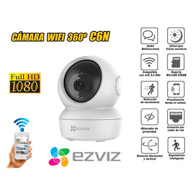 Ezviz Cmara seguridad Wifi Inalmbrica Full HD Gira 360 C6N