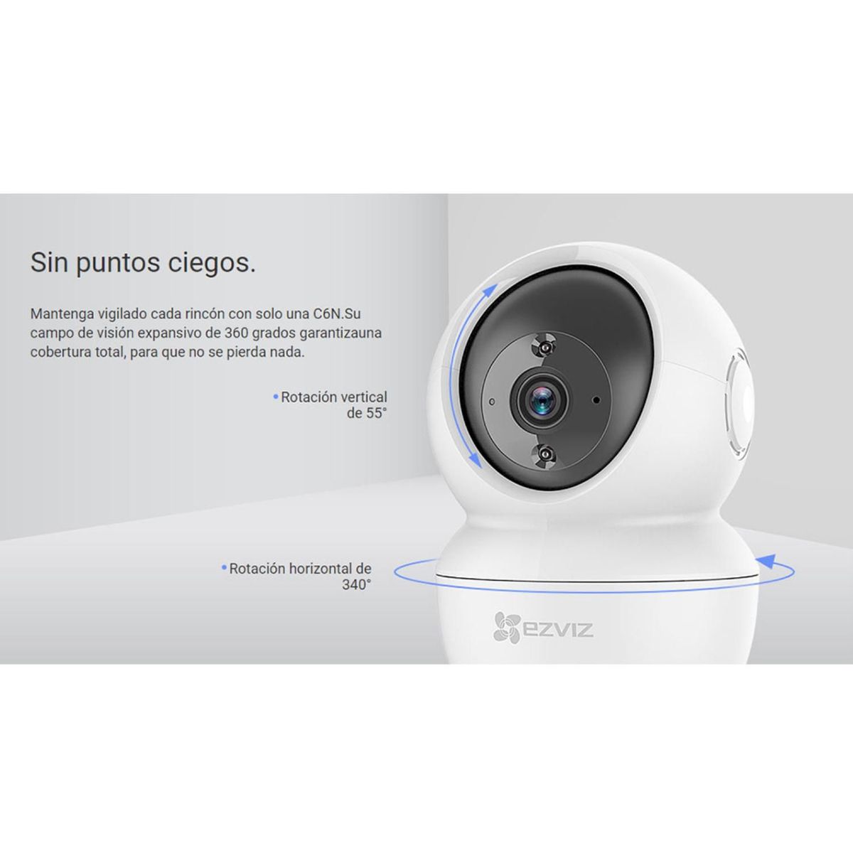 EZVIZ - Ezviz Cámara seguridad Wifi Inalámbrica Full HD Gira 360 C6N