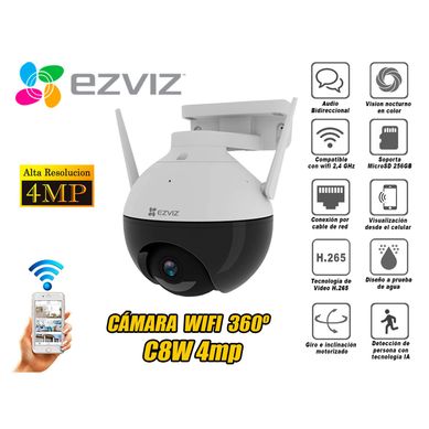Ezviz cmara seguridad WIFI Inalmbrica exterior C8C 4MP Noche color