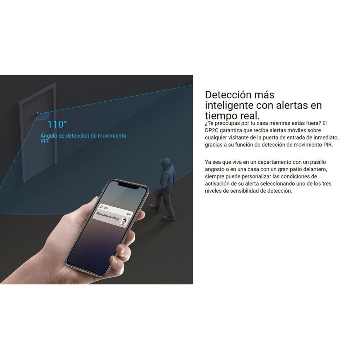 EZVIZ - Ezviz Pulsador timbre mirilla inalámbrico Wifi DP2C PIR