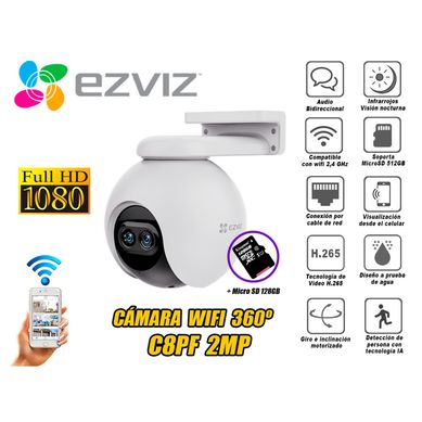 Cmara seguridad EZVIZ lente Inteligente C8PF 2MP Micro SD 128GB