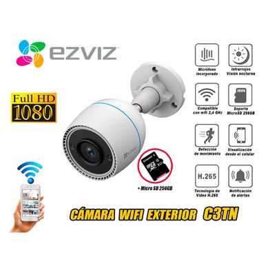 Cmara seguridad WIFI Inalmbrica EZVIZ exterior C3TN 1080 micro SD 256GB