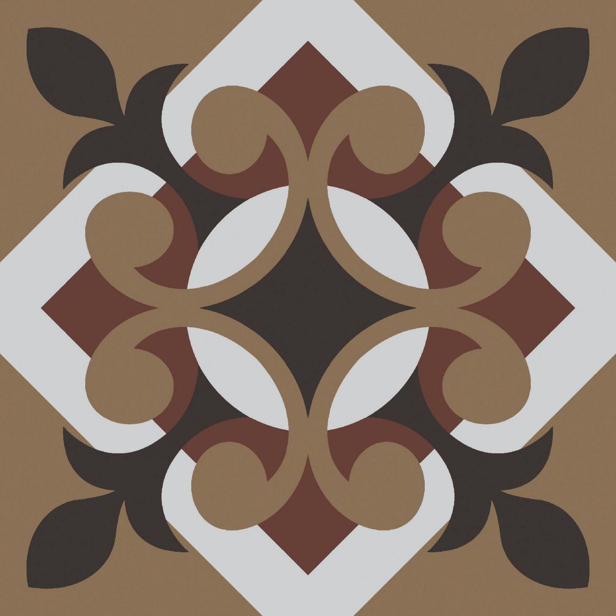 DA VINCI - Porcelánico Hydraulic Marrón/Negro/Gris 20x20cm 1m2