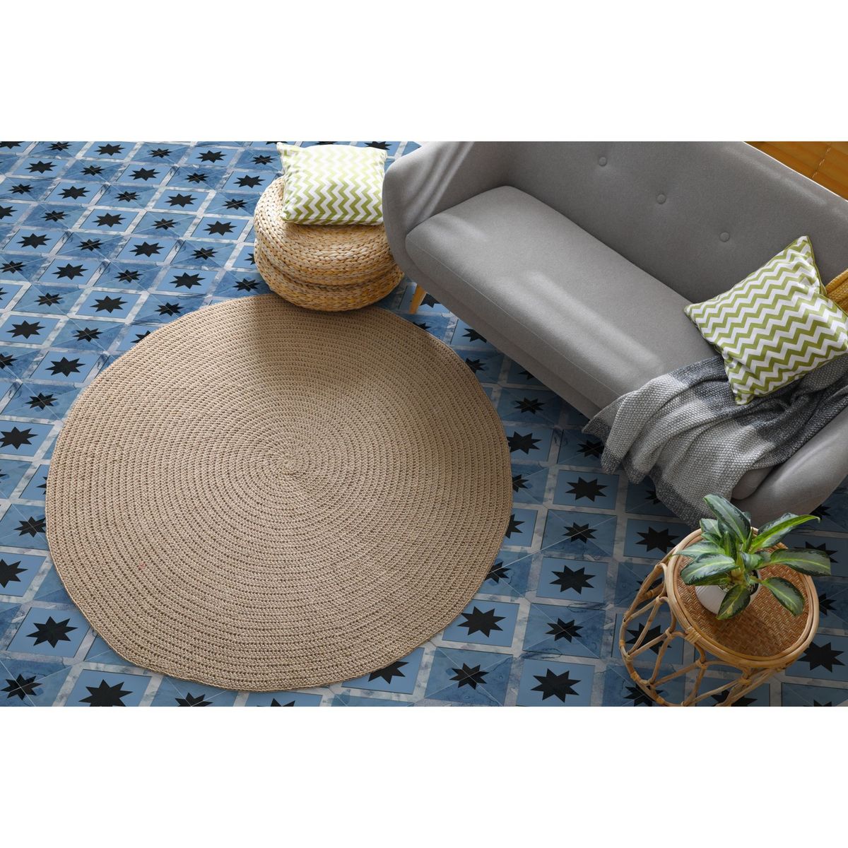 DA VINCI - Porcelánico Fume Celeste 20x20cm 1m2