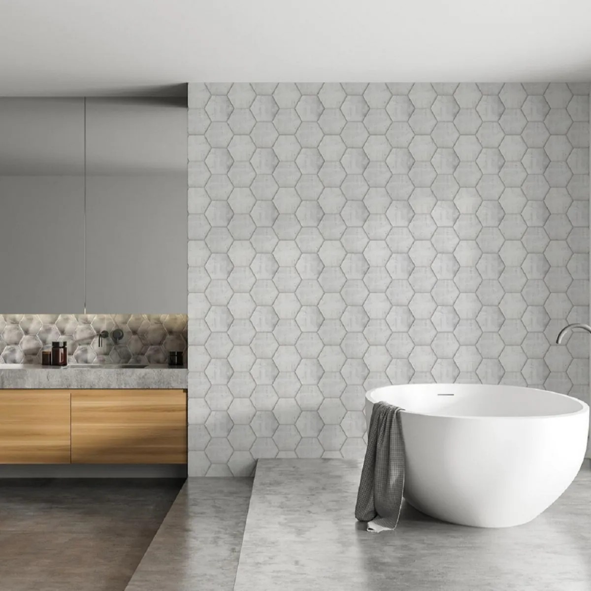 DA VINCI - Hexágono Concrete Gris 15x17cm 0.98m2