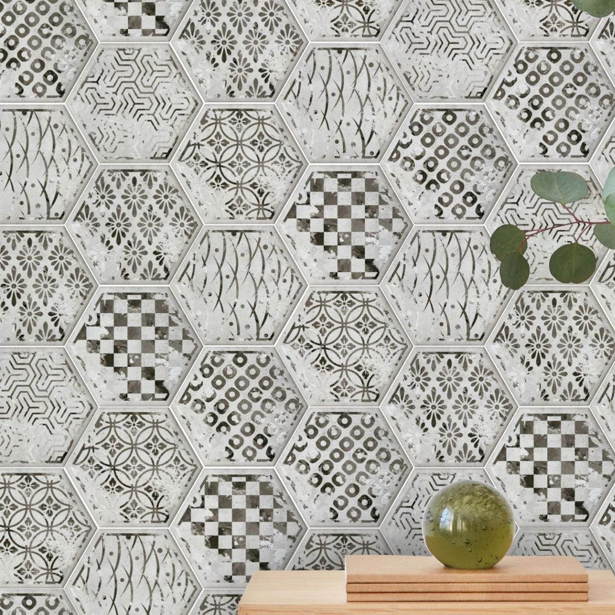 DA VINCI - Hexágono Valentía Gris 15x17cm0.98m2