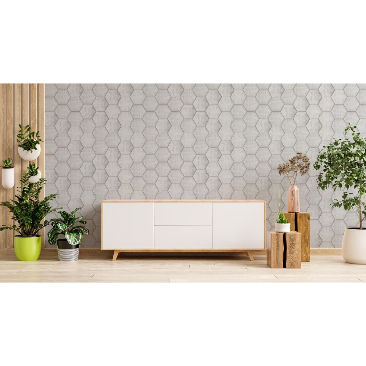 DA VINCI - Hexágono Concrete Gris 15x17cm 0.98m2