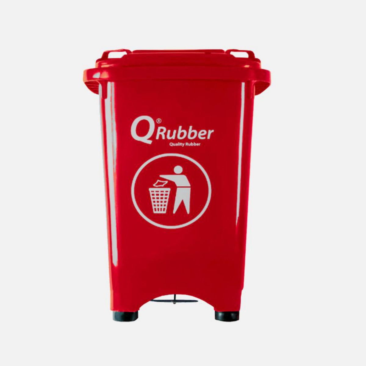 QRUBBER - Contenedor de Basura Rojo 50L