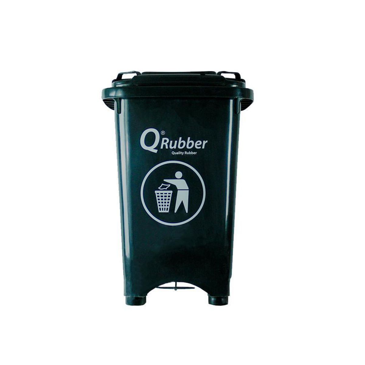 QRUBBER - Contenedor de Basura Gris Oscuro 50L