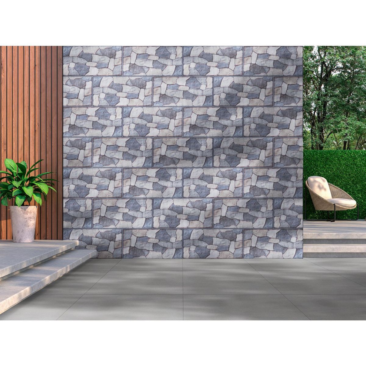 CELIMA - Cerámico Fachaleta Yungay Gris 30x60cm 1.62m2 para muro