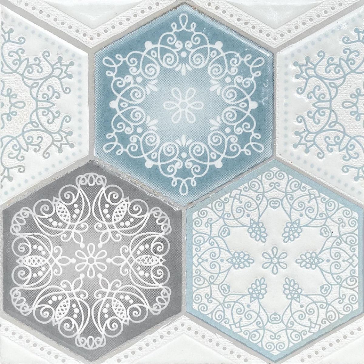 OLIVIA ATRANI - Azulejo Sorrento Blanco y Turquesa 15x15cm