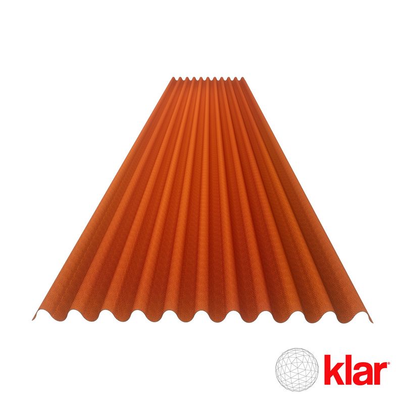 KLAR - Techo Termoacústico Klar TK Onda Home 1.1 x 3.05 Rojo Teja