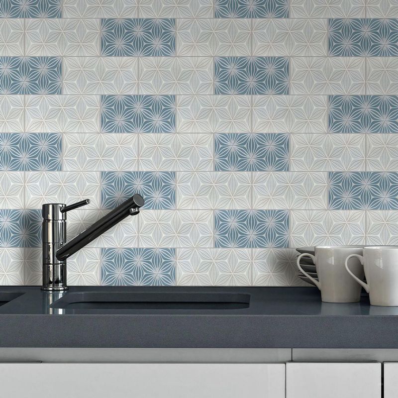 OLIVIA ATRANI - Pack Bricks Fiori 3 Unidades Gris/Turquesa 15x7.5cm 0.41m2