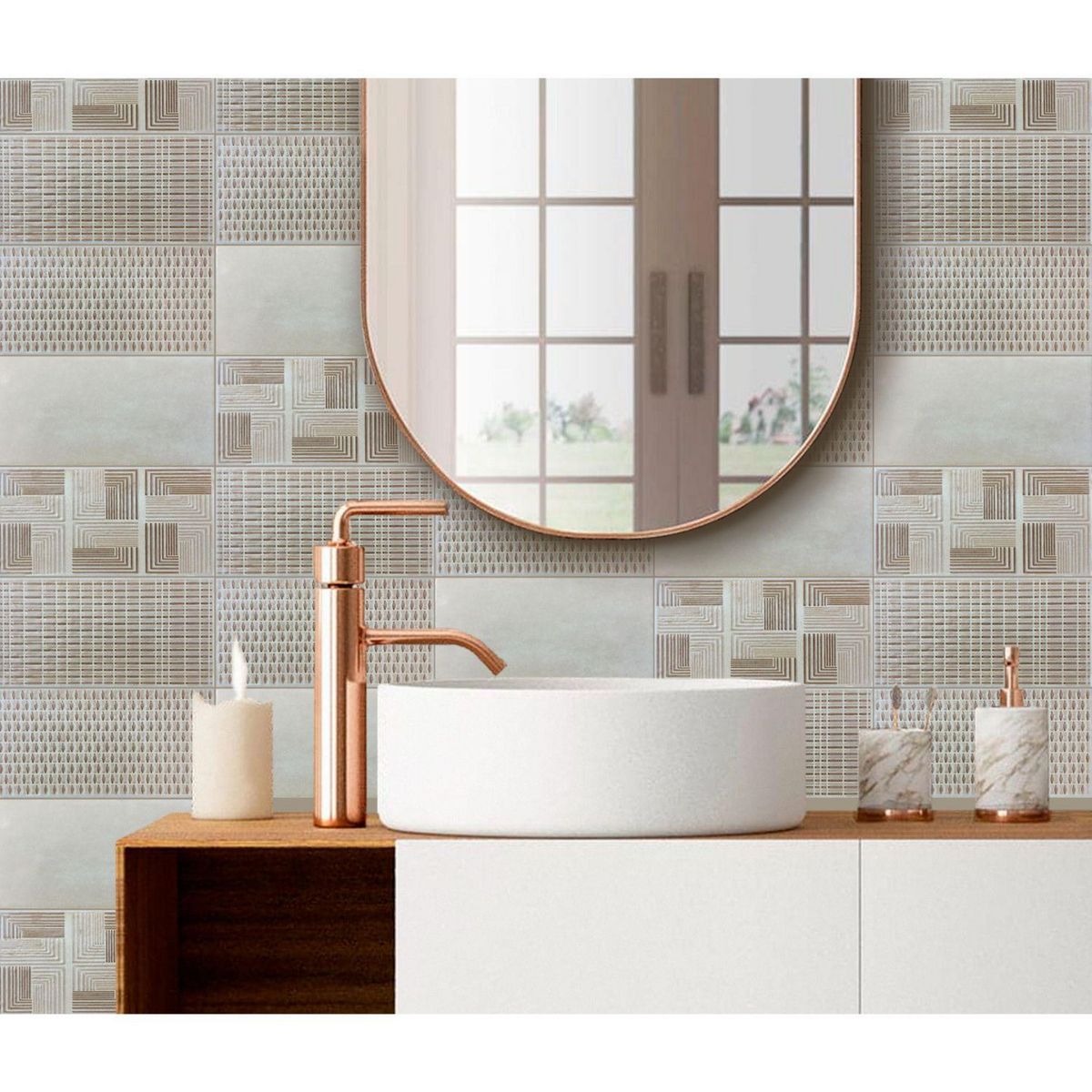 OLIVIA ATRANI - Pack Bricks Conti 3 Unidades Beige 15x7.5cm 0.41m2