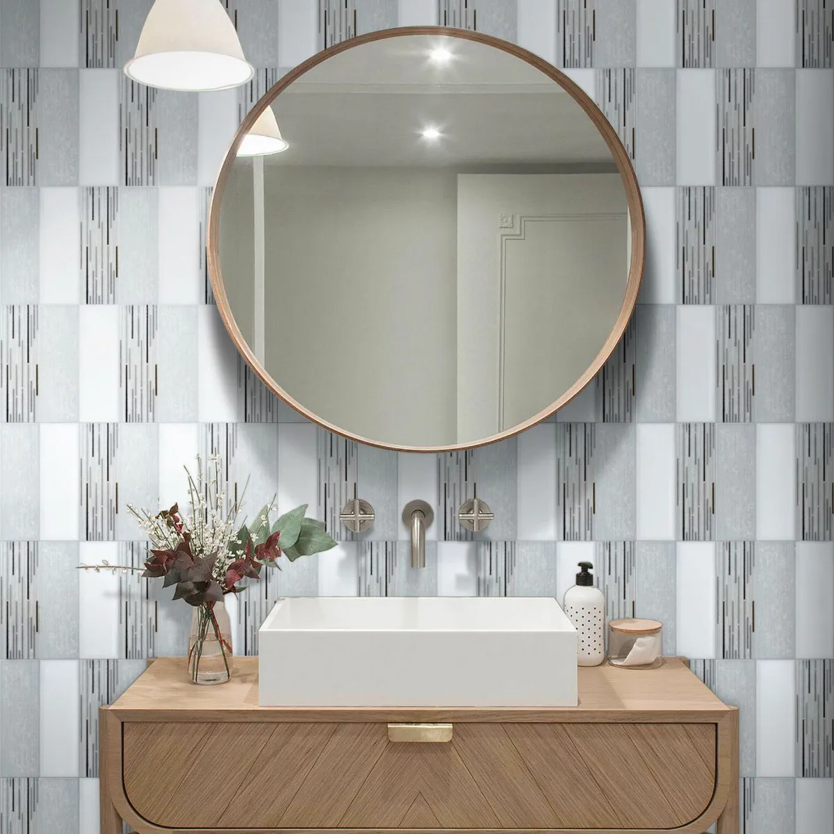 OLIVIA ATRANI - Pack Bricks Grecco 3 Unidades Blanco 15x15cm