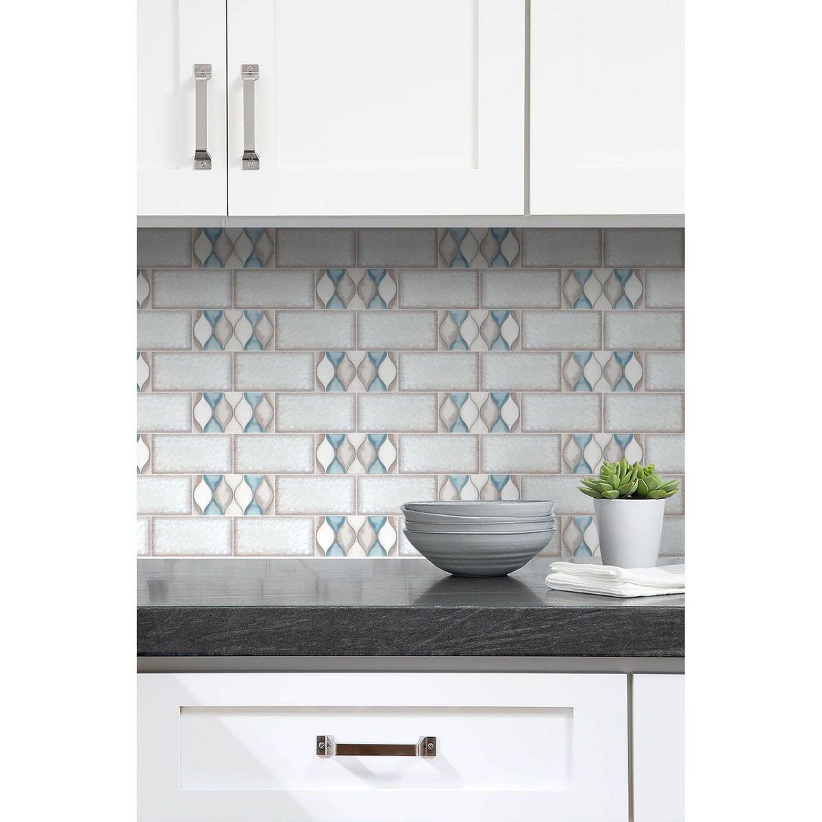 OLIVIA ATRANI - Pack Bricks Tramonto 3 Unidades Gris/Turquesa 15x7.5cm 0.41m2