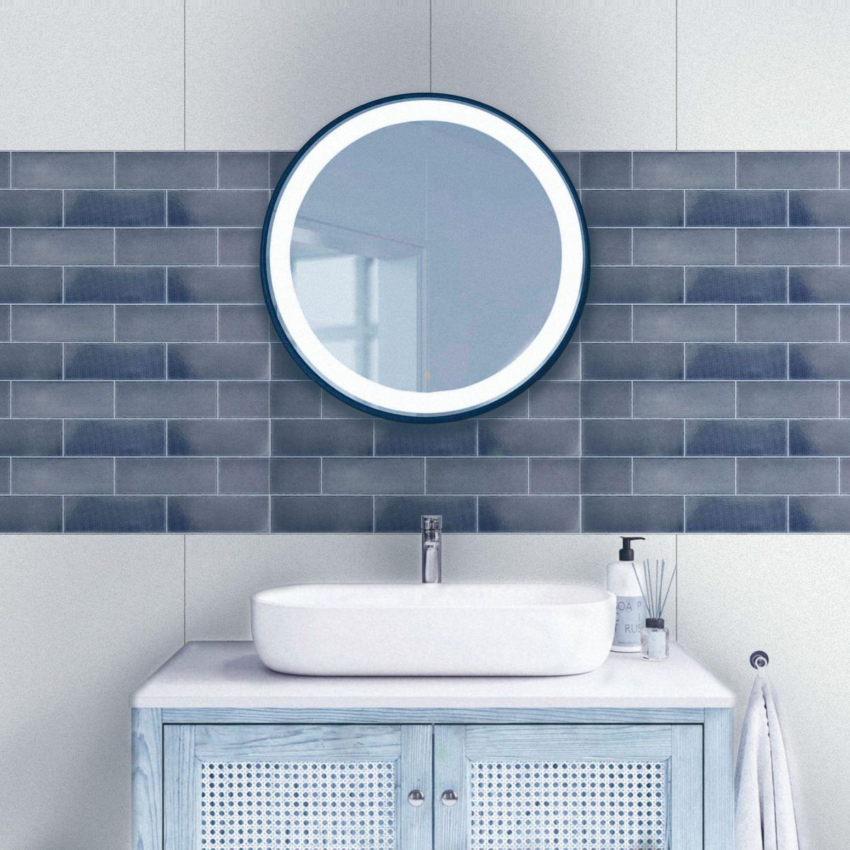 OLIVIA ATRANI - Brick Mattone Azul Marino 40x10cm