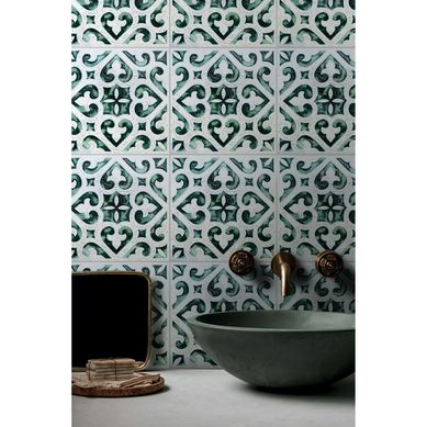 Azulejo Delta Verde/Blanco 15x15cm 0.54m2